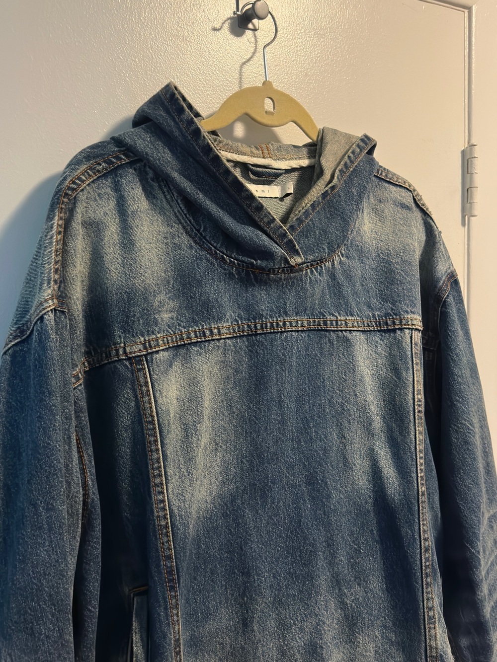MNML Faded Blue Denim Hooded Jacket - Picture 5 of 5